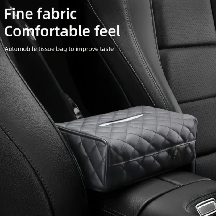 Cutie de șervețele auto din piele PU – Fixare pe parasolar sau pe tetiere