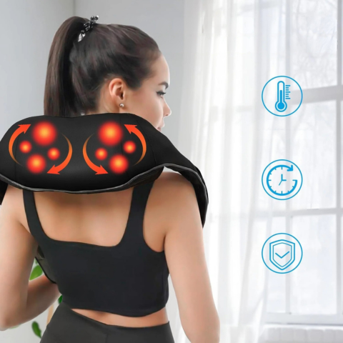 Värmebehandlad Massageapparat — Avkoppling för Nacke, Rygg & Axlar