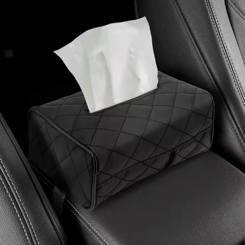 Doos Voor Zakdoeken Auto Van PU Leer – Bevestiging Zonneblind Of Hoofsteun