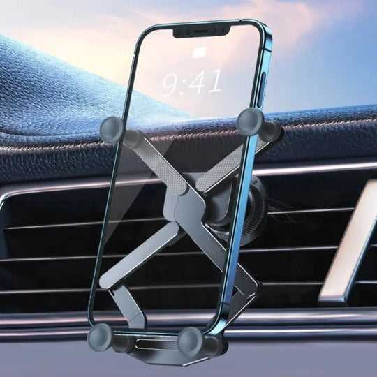 Stöd Telefon Bil Ventilationsgaller – 360° Rotation & Automatisk Låsning 