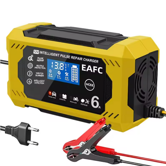 شاحن بطارية سيارة ذكي 12V/24V - شاشة LCD & حماية تلقائية 