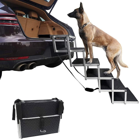 Opvouwbare Trappen Voor Honden — Gemakkelijke Toegang Tot De Kofferbak Van De Auto 