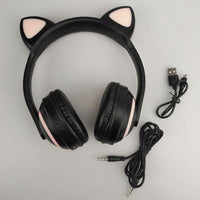Căști luminoase Bluetooth Cat Ears - ascultare confortabilă și stil original