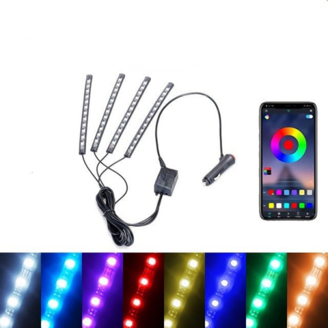 LED Ambient Bil Lys – Multifarvede Lys Reaktive Til Lyd 
