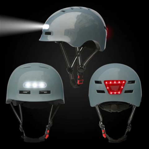 都市用ヘルメット – 前後にLEDライト付き 