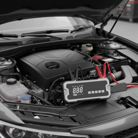 Přenosný auto startér — Multifunkční s kompresorem 
