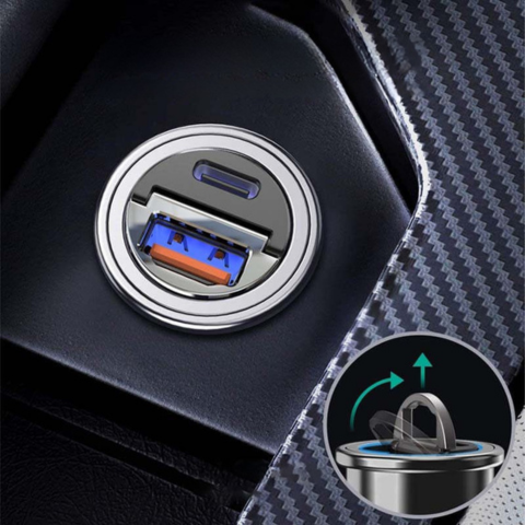 Adattatore Caricabatterie Auto USB – Presa Accendisigari Compatta 