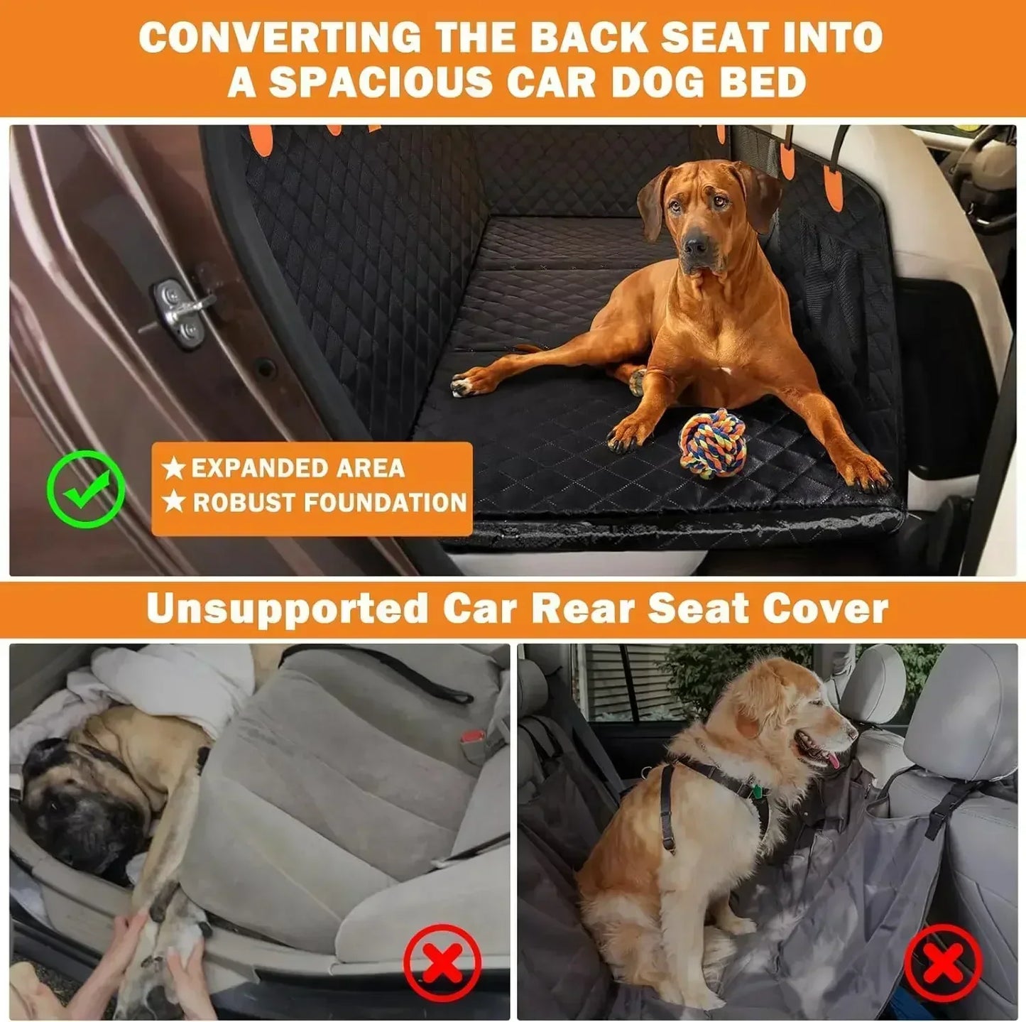 Fodera per Sedile Auto per Cani – Impermeabile e Antiscivolo con Cintura di Sicurezza 