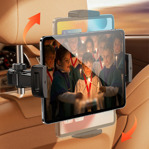 Soporte de teléfono y tableta para coche - Fijación de reposacabezas ajustable 