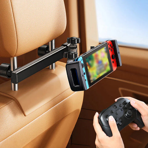 Soporte de teléfono y tableta para coche - Fijación de reposacabezas ajustable 
